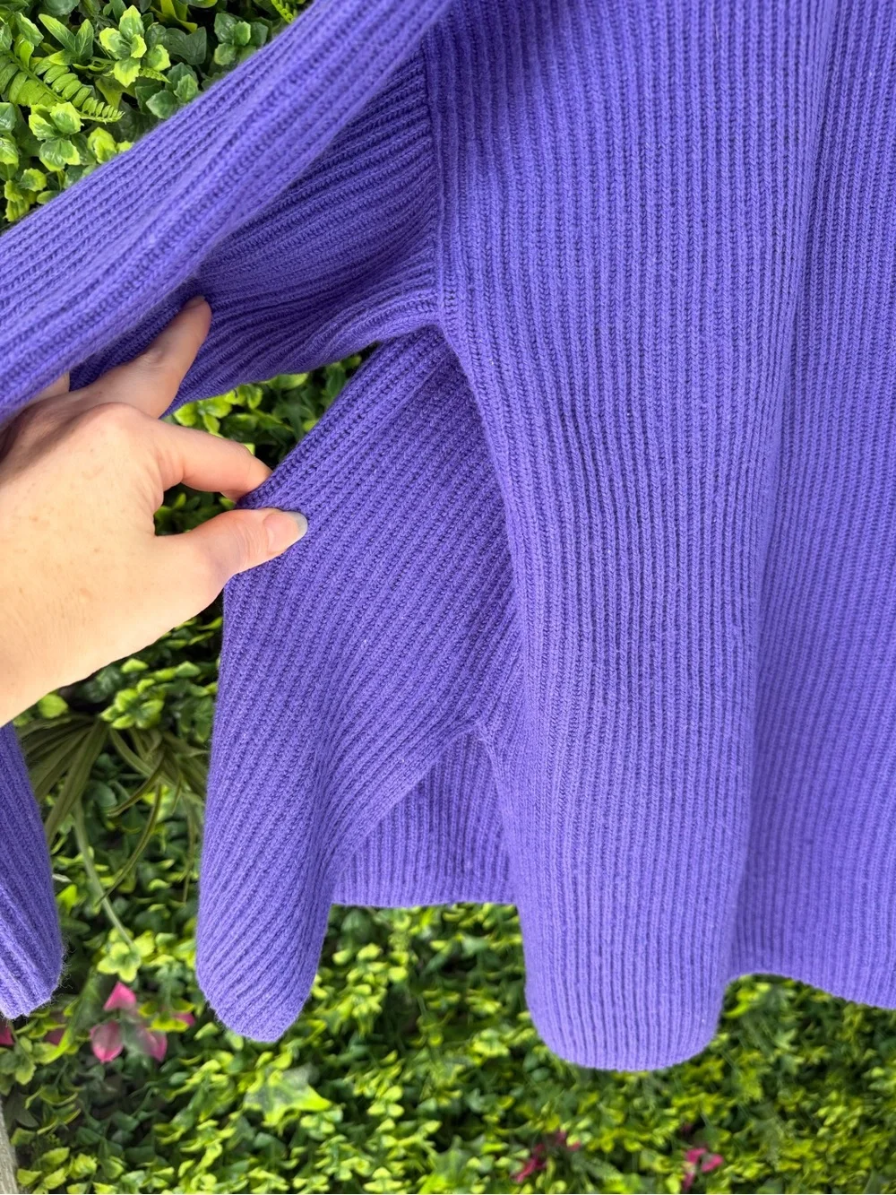 Banana Republic Italian Wool Cashmere Blend Purple Oversized Sweater XL